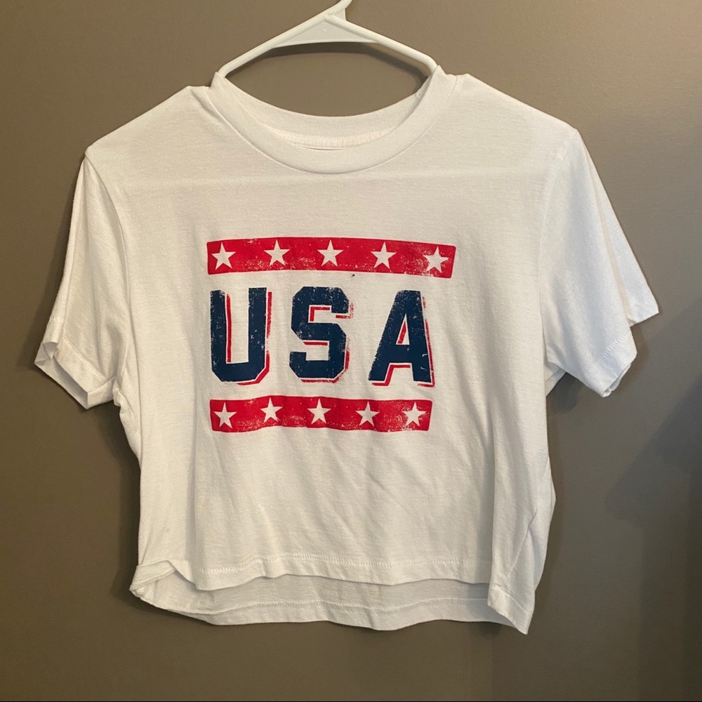 Aeropostale Cropped USA Tee